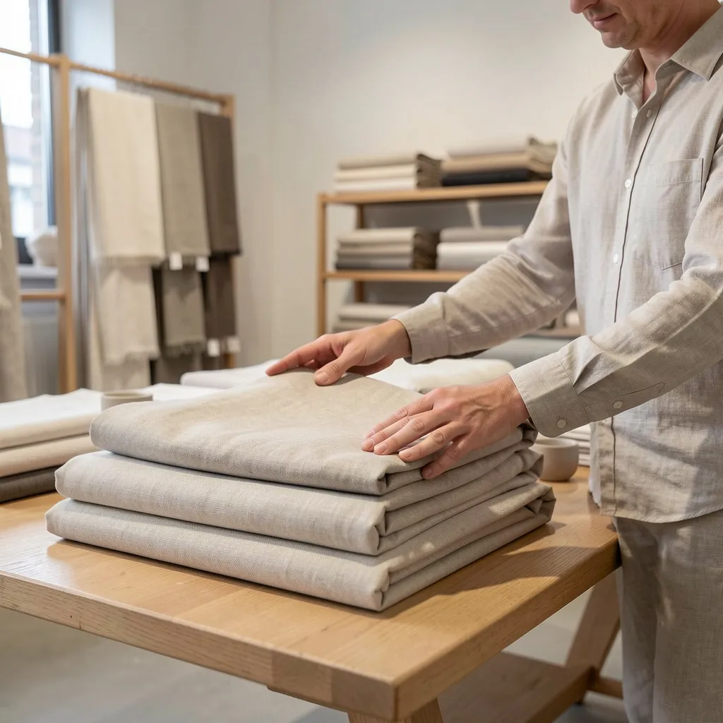 Sage green linen throw blanket